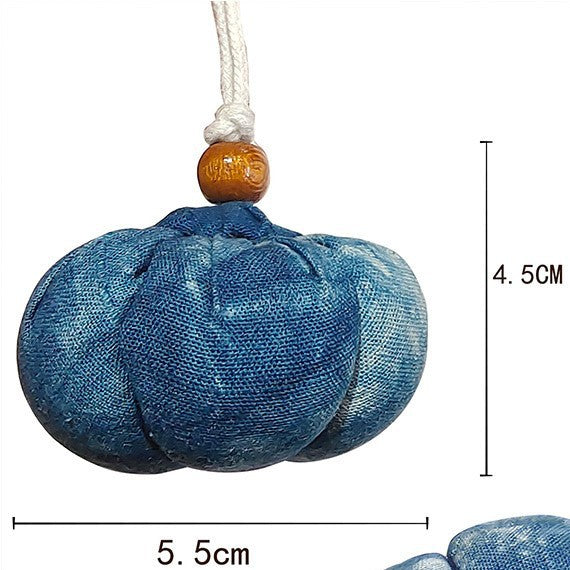 Blue and White Tie-Dye Fabric Keychain