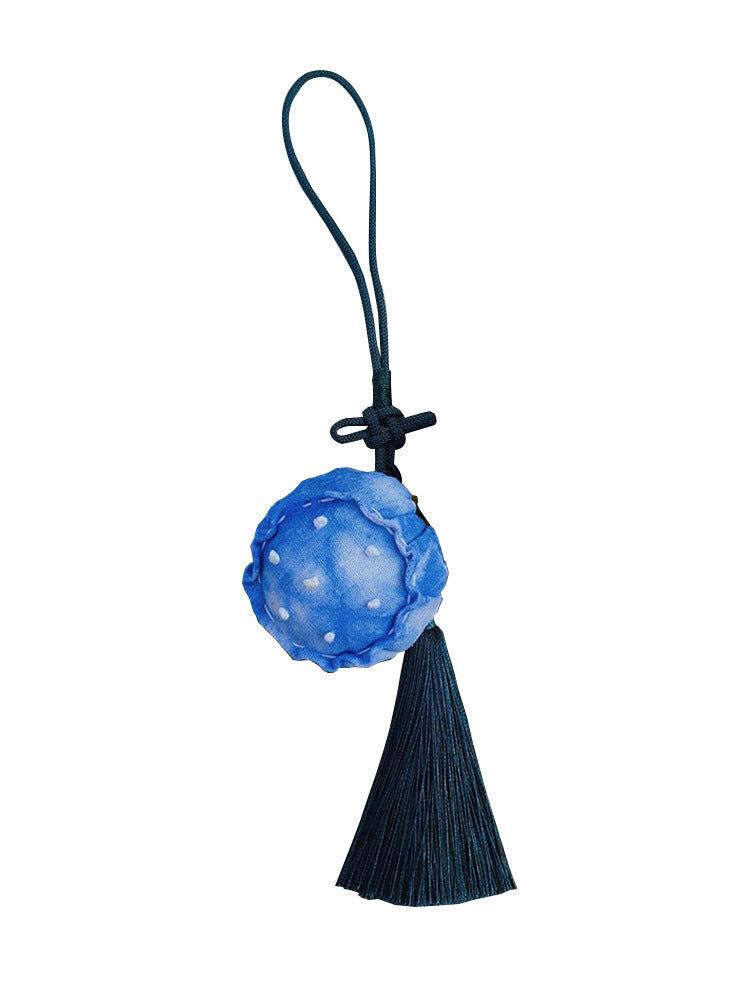 Blue and White Tie-Dye Lotus Pendant