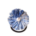 Blue & White Hand-Dyed Floral Hair Clip & Brooch