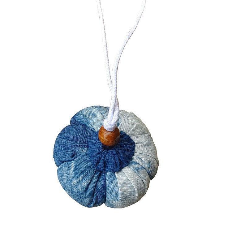 Blue and White Tie-Dye Fabric Keychain