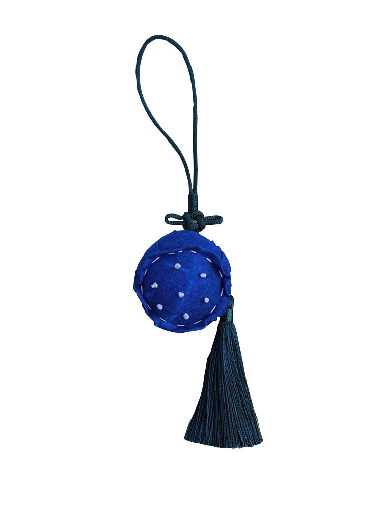 Blue and White Tie-Dye Lotus Pendant