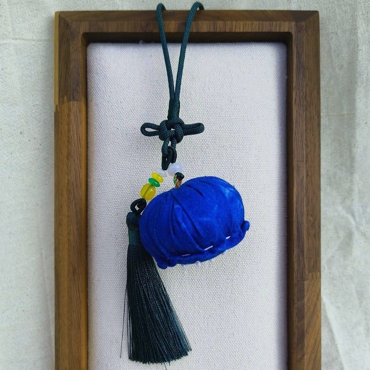 Blue and White Tie-Dye Lotus Pendant