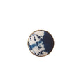 Blue & White Hand-Dyed Round Textile Brooch